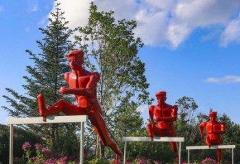 室內(nèi)跨欄雕塑 仿真景觀體育雕塑 大型運(yùn)動(dòng)員雕塑