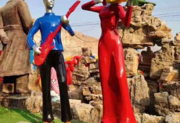 房地產吹拉彈唱雕塑 現代音樂雕塑 幾何音樂人雕塑