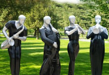 公園吹拉彈唱雕塑 創意企業音樂雕塑 美陳音樂人雕塑