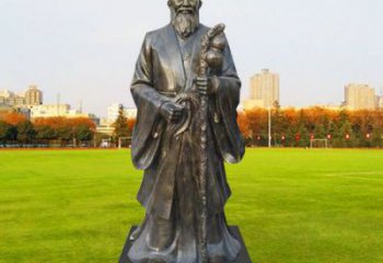 街道李時(shí)珍雕塑 現(xiàn)代景觀人物雕塑 彩繪名醫(yī)雕塑