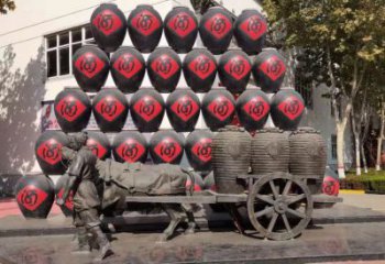 別墅區(qū)釀酒雕塑 大型別墅區(qū)酒文化雕塑 文化民俗雕塑