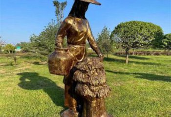 街頭茶道雕塑 創意民俗雕塑 別墅區制茶雕塑