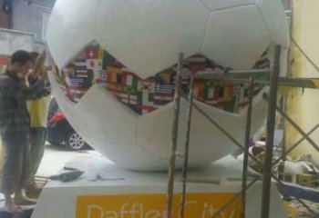 彩繪籃球雕塑 烤漆大型球體雕塑 彩繪球類雕塑