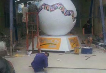 大型籃球雕塑 鍛造發(fā)光球形雕塑 房地產(chǎn)球類雕塑