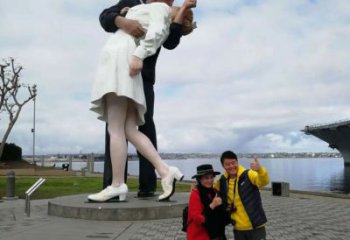 園林愛(ài)情雕塑 大型戀人雕塑 中式親吻雕塑