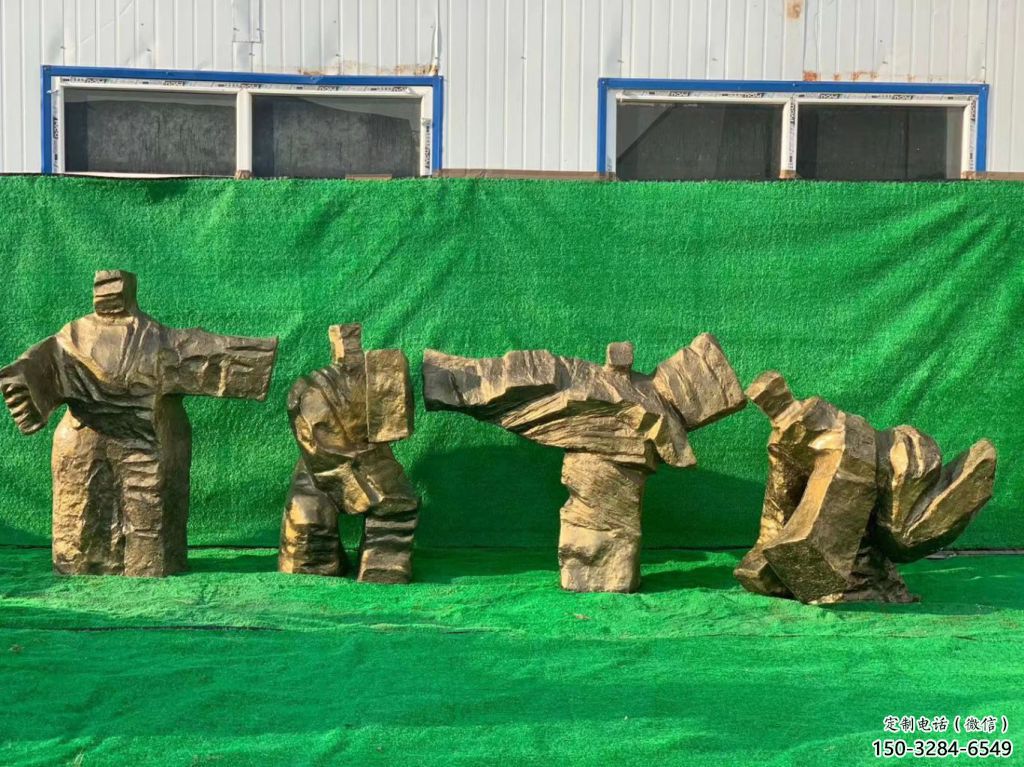 仿古武術雕塑 彩繪功夫雕塑 現代練拳雕塑