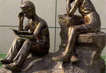 景觀看書雕塑 仿真學(xué)生雕塑 人物雕塑