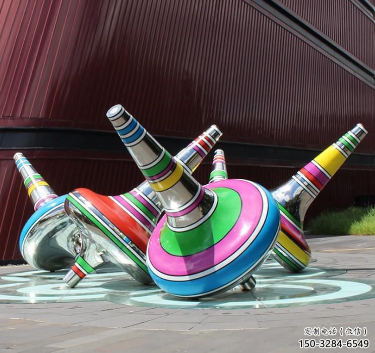 大型陀螺雕塑 歐式步行街雕塑 彩繪地標雕塑