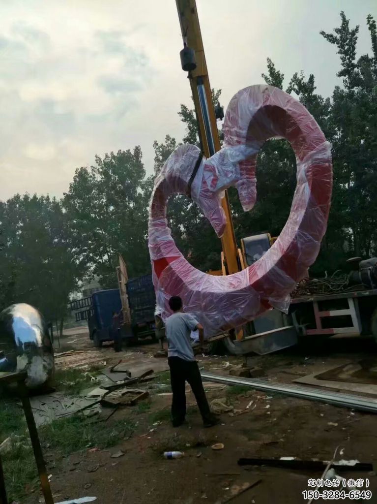 庭院心形雕塑 公園雕塑 鍛造愛情雕塑