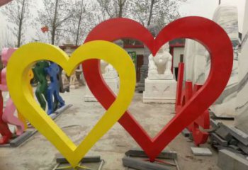 園林心形雕塑 大型桃心雕塑 中式愛情雕塑