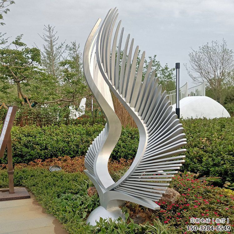 鳳尾雕塑 景觀展翅造型 噴漆雕塑