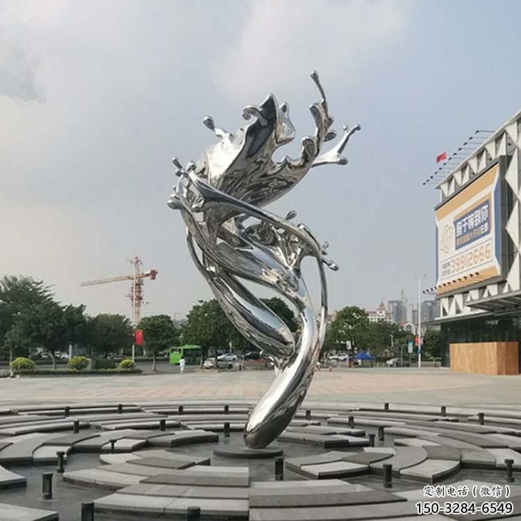 步行街浪花雕塑 游樂場海浪雕塑 鑄造波浪雕塑