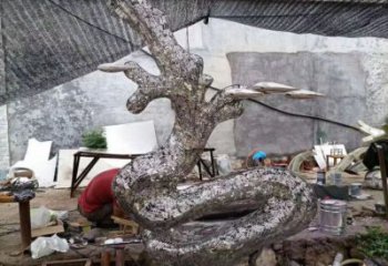 房地產浪花雕塑 剪影海浪雕塑 鍛造波浪雕塑