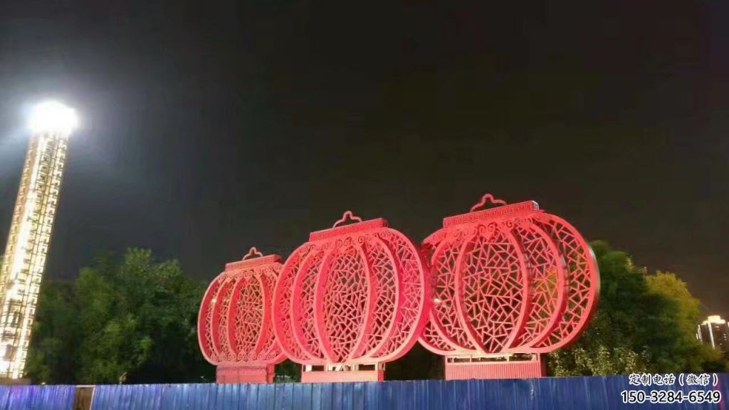 景觀燈籠雕塑 烤漆大型雕塑 酒店雕塑