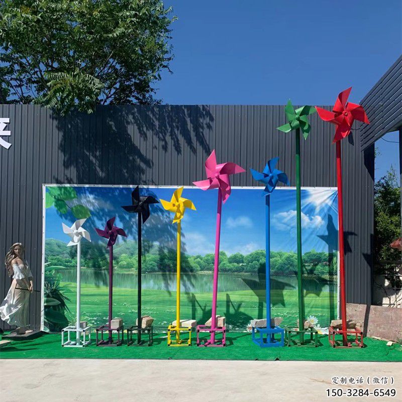 景觀風(fēng)車雕塑 仿真風(fēng)動雕塑 景觀旋轉(zhuǎn)雕塑