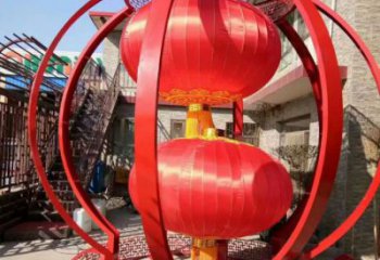 城市燈籠雕塑廠家，烤漆工藝雕塑，公園廣場擺件