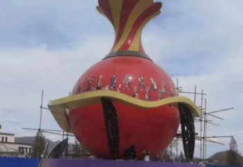 大門口花瓶雕塑 發光公園雕塑 仿真瓶子雕塑