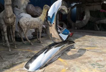 別墅區磁鐵雕塑 大型雕塑 剪影u型雕塑