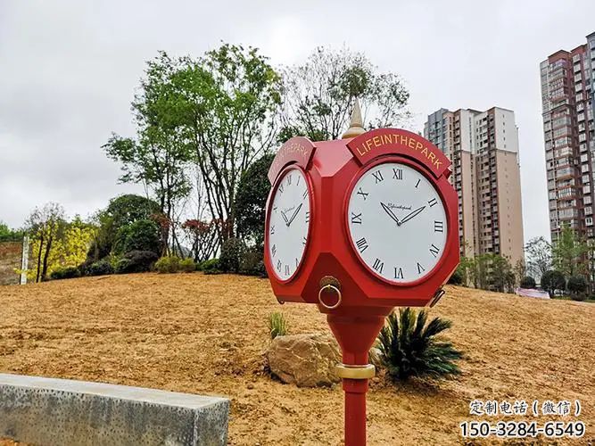 大型鐘表雕塑 歐式步行街雕塑 彩繪時(shí)鐘雕塑