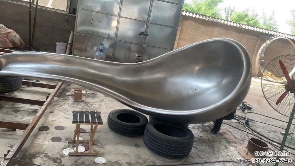 商業街湯匙雕塑 烤漆雕塑 彩繪勺子雕塑