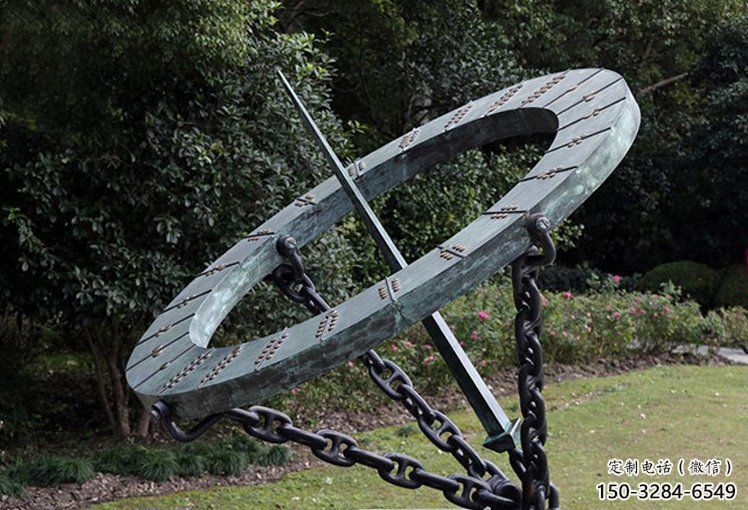 大門口日晷雕塑 發(fā)光公園雕塑 仿真計(jì)時(shí)雕塑