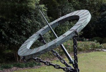 大門口日晷雕塑 發光公園雕塑 仿真計時雕塑