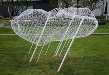 創(chuàng)意云梯雕塑 啞光梯子雕塑 公園云朵雕塑