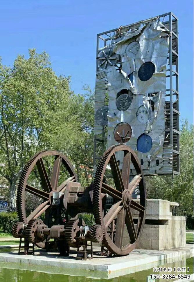 仿古齒輪雕塑 騰飛工業(yè)雕塑 房地產(chǎn)機(jī)械雕塑