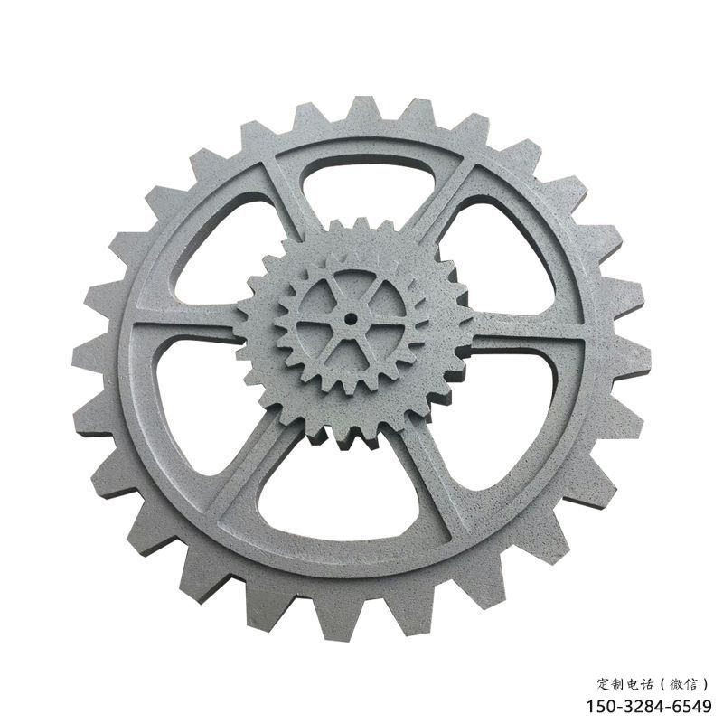 現代齒輪雕塑 大型別墅區工業雕塑 彩繪機械雕塑