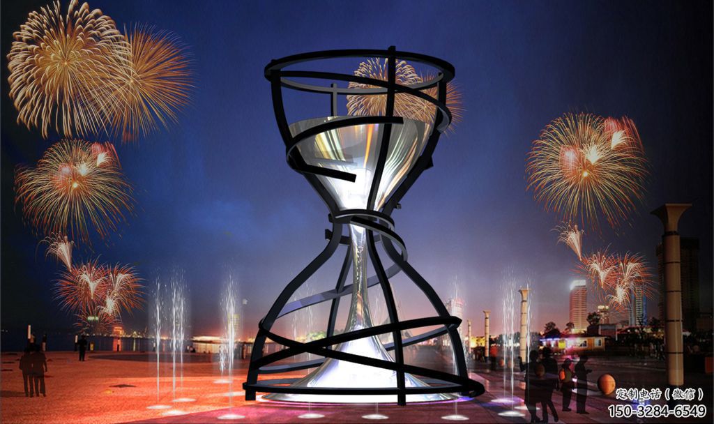 仿古沙漏雕塑 騰飛漏斗雕塑 房地產雕塑