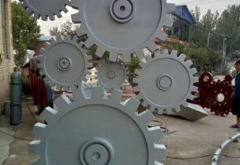 大型齒輪雕塑 鍛造發(fā)光工業(yè)雕塑 房地產(chǎn)機(jī)械雕塑