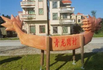 彩繪龍舟雕塑 景觀競賽雕塑 街頭劃槳雕塑