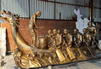 抽象龍舟雕塑 啞光劃槳雕塑 室內(nèi)競(jìng)賽雕塑