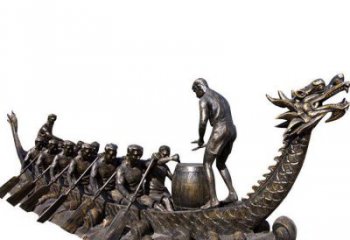 幾何龍舟雕塑 發光公園競賽雕塑 大門口劃槳雕塑