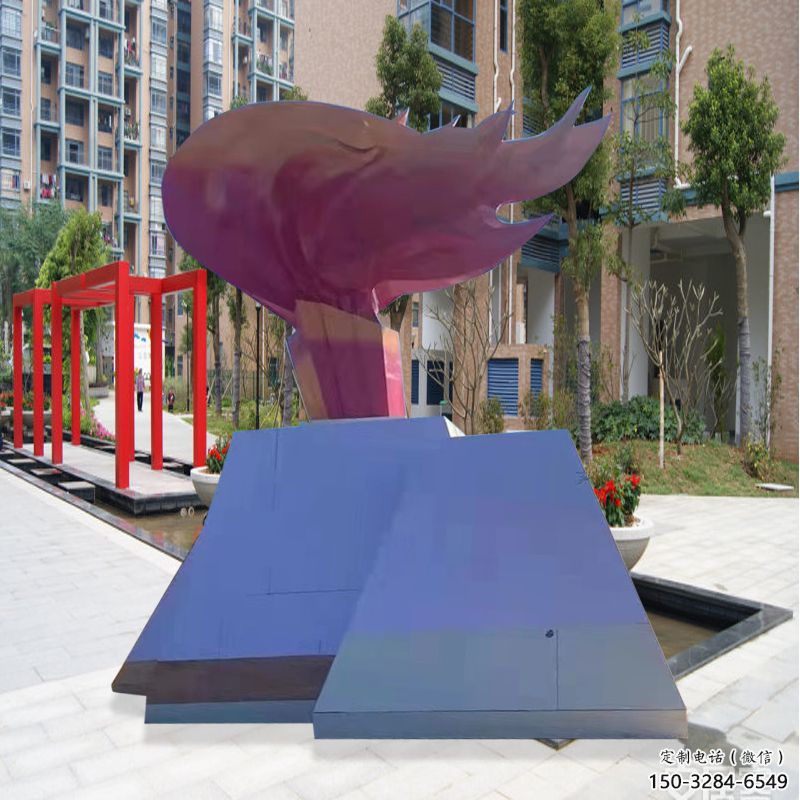 草地火苗雕塑 現代校園火焰頭雕塑 大型景觀雕塑