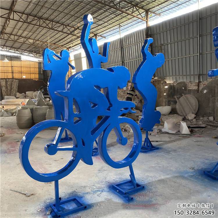 幾何賽車雕塑 發光公園體育雕塑 大門口賽車人雕塑