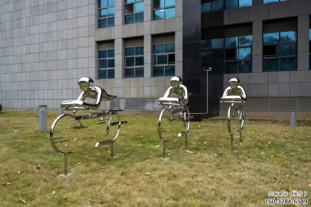 賽車人賽車雕塑 剪影賽車人雕塑 商業街體育雕塑