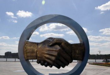 異形握手雕塑 現(xiàn)代校園誠(chéng)信雕塑 校園雕塑