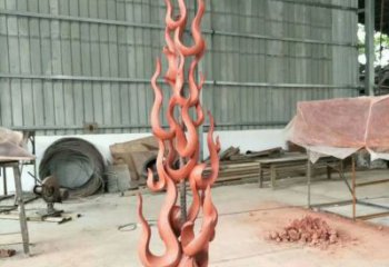 公園火把雕塑 鏡面公園星火相傳主題 星火頭雕塑