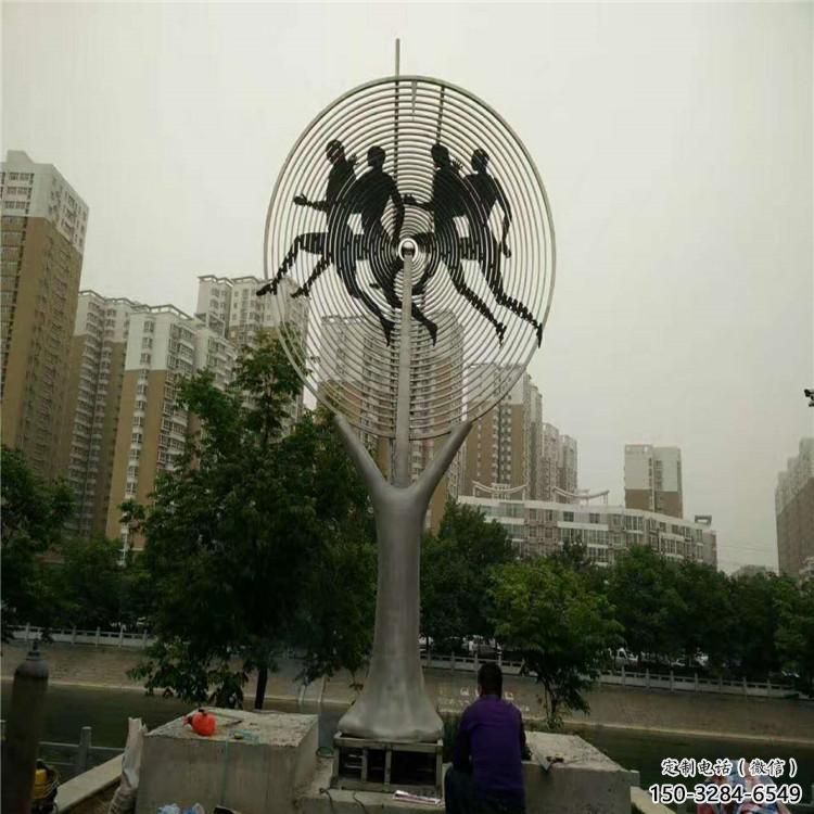 異形球拍雕塑 現(xiàn)代校園體育雕塑 校園網(wǎng)球拍雕塑