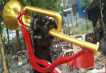 大型沖鋒號(hào)雕塑 商業(yè)街廣場(chǎng)雕塑 黨建擺件