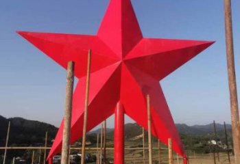 拉絲五角星雕塑 鏤空創意紅色文化 別墅區紅色文化