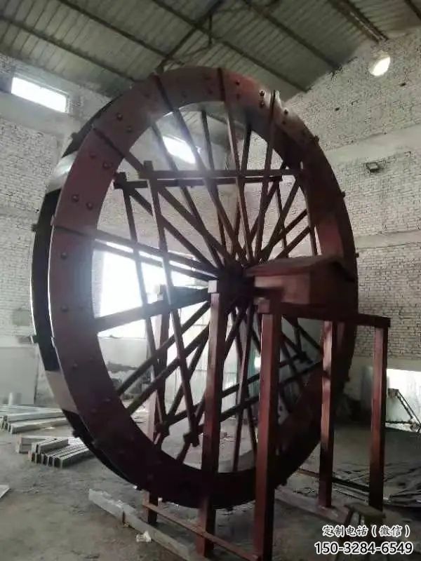 異形水車雕塑 現(xiàn)代校園雕塑 校園仿古雕塑