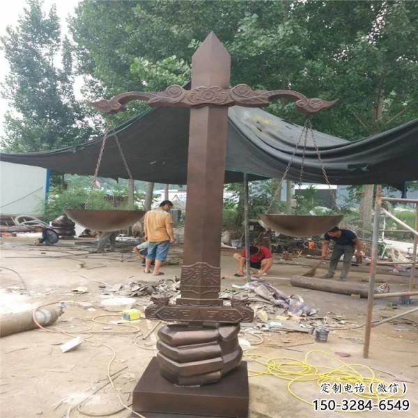 抽象天平雕塑 啞光天平秤雕塑 室內公平雕塑