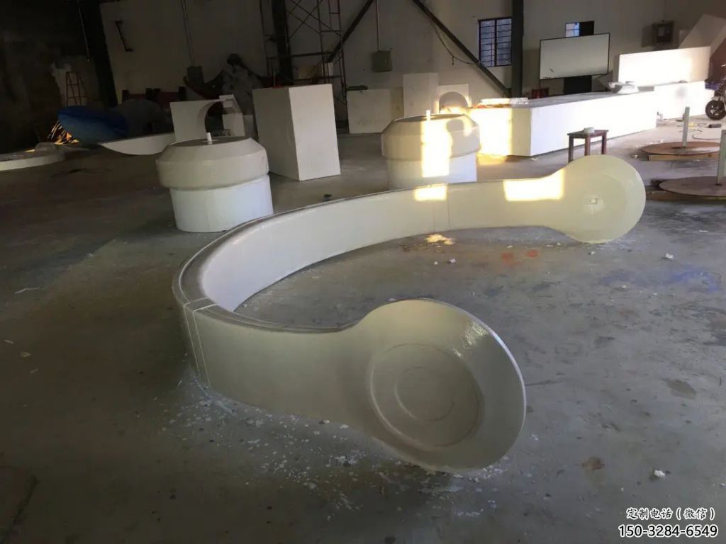 幾何耳麥雕塑 發光公園耳機雕塑 大門口音樂雕塑