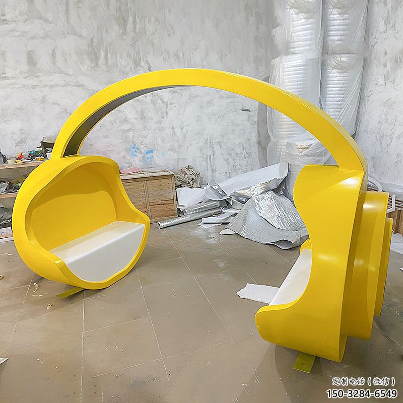 庭院耳麥雕塑 公園耳機雕塑 鍛造音樂雕塑