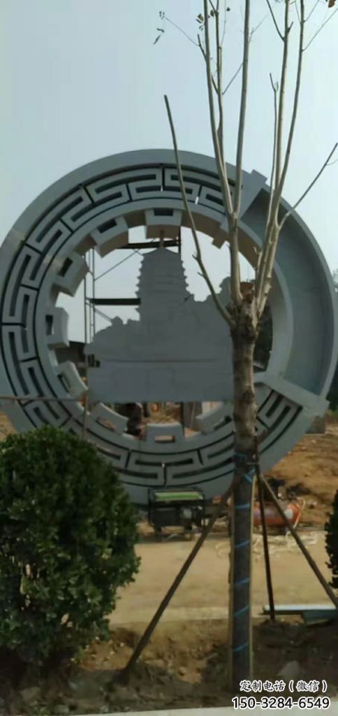 中式花環雕塑 啞光環形雕塑 游樂場雕塑