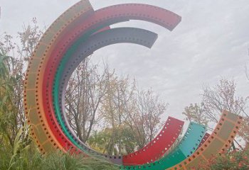 別墅區膠卷雕塑 大型別墅區膠片雕塑 剪影雕塑