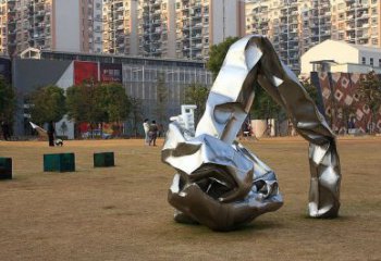 仿真鵝卵石雕塑 電鍍現代空心石雕塑 部隊雕塑