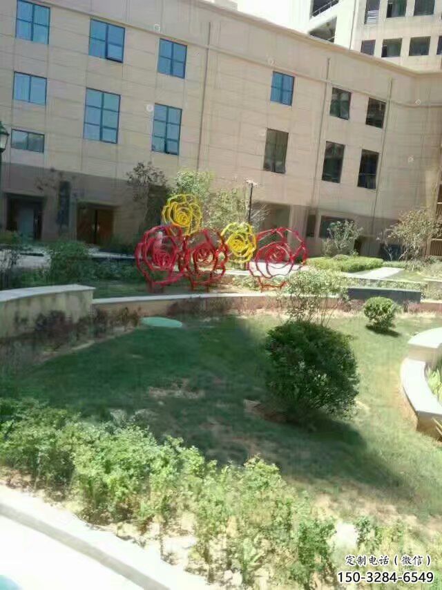 月季花雕塑 歐式步行街花卉雕塑 大型花朵雕塑